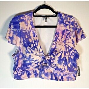 NWT Torrid Bolts Tie Dye Wireless Flutter Sleeve Bikini Top Size 2 2X 18-20 New